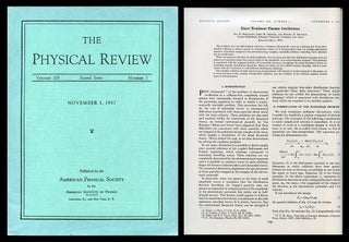 Item #1007 Exact Nonlinear Plasma Oscillations in Physical Review 108, 3, pp. 546-551, 1 November...