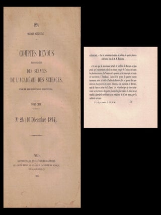 Item #1012 Sur les variations séculaires des orbites des quartres planétes intérieures in...