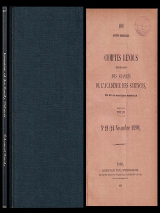 Item #1034 Variations de conductibilite sous diverses influences electriques in Comptes Rendus de...