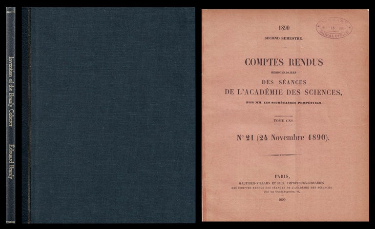 Item #1034 Variations de conductibilite sous diverses influences electriques in Comptes Rendus de l’Academie des Sciences 111, pp. 785-787, 1890. Edouard Branly.