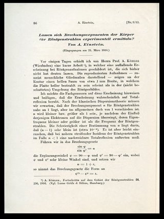Item #1061 Lassen sich Brechungsexponenten der Körper für Röntgenstrahlen experimentell...