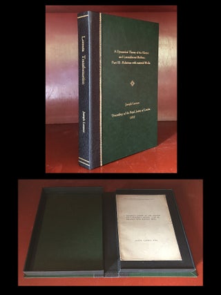 Item #1062 A Dynamical Theory of the Electric and Luminiferous Medium, Part III. Relations with...