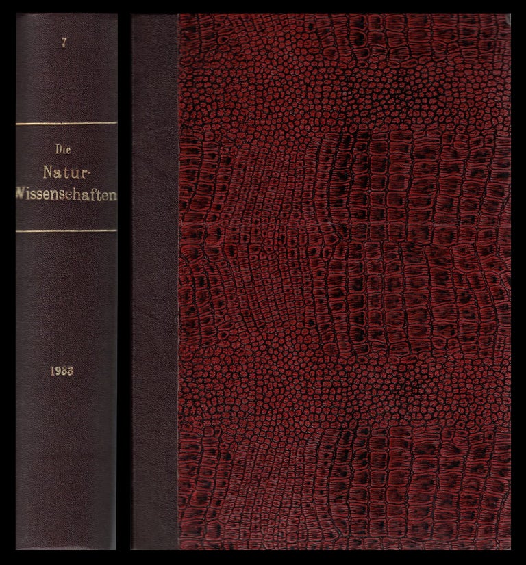 Item #1068 Ein neuer Effekt bei Eintritt der Supraleitfähigkeit in Die Naturwissenschaften, Vol. 21, pp. 787–788, 1933. Fritz Meissner, Robert Ochsenfeld.