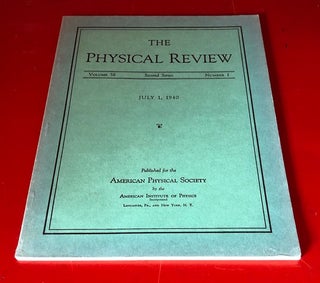 Item #1115 Spontaneous Fission of Uranium, Physical Review 58, 1, July 1, 1940. G. N. Flerov, K....