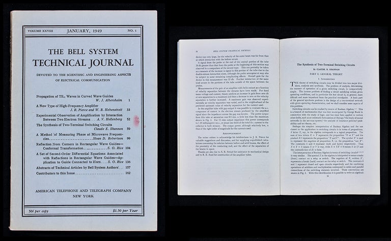 Item #1197 The Synthesis of Two-Terminal Switching Circuits in The Bell System Technical Journal, Volume XXVIII [28], No.1, pp.59-98, January 1949. Claude Shannon.