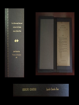 Item #1266 On a Self-recovering Coherer and the Study of the Cohering Action of different Metals...