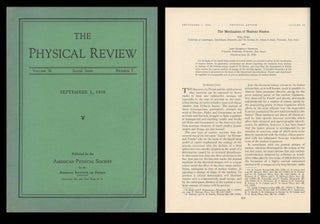 Item #1297 The Mechanism of Nuclear Fission (Bohr and Wheeler, pp. 426-50) WITH On Continued...