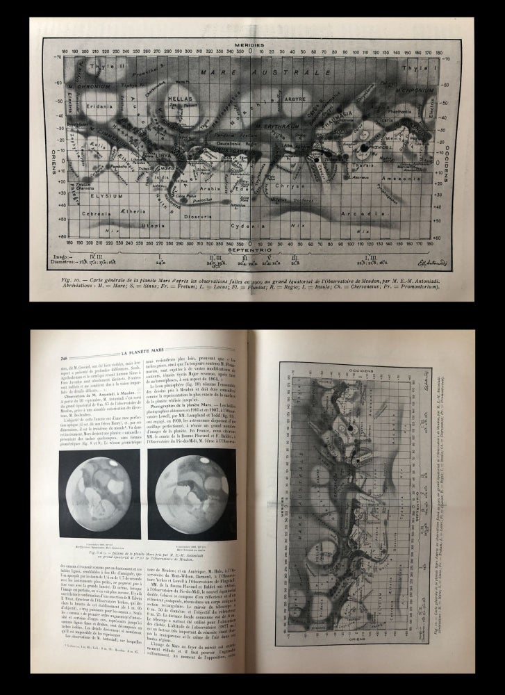Item #1366 La Planete Mars, La question des canaus in La Nature, Revue des Sciences, pp. 245-250, 1910. Paris. E. Touchet, Emile.