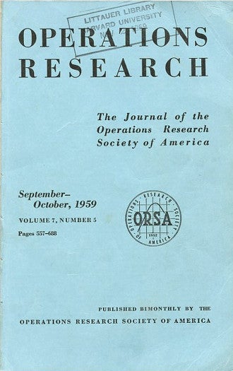 Item #1431 Application of a technique for research and development program evaluation in Operations Research 7 No. 5 pp. 646 – 669, September-October 1959 [Pioneering Statistical Tool: PERT]. D. G. Malcolm, W., Fazar, Clark C. E., J. H., Rosenboom.