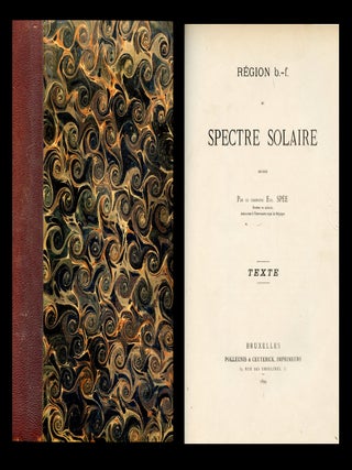 Item #1496 Region B . F . du Spectre Solaire, 1899. Eugene Spee