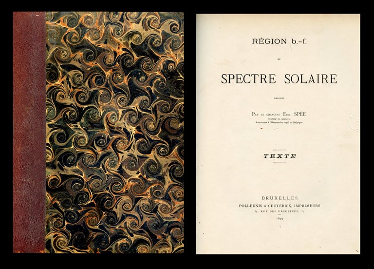 Item #1496 Region B . F . du Spectre Solaire, 1899. Eugene Spee.