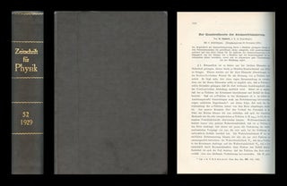 Item #1515 Zur Quantentheorie der Atomzertrummerung (Gamow, pp. 510-515) WITH Notiz sur...
