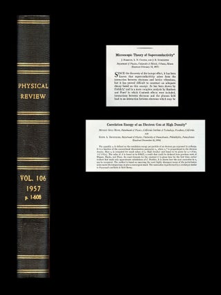 Item #1520 Microscopic Theory of Superconductivity (Bardeen, Cooper, Schrieffer pp. 162–164)...