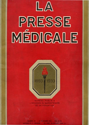 Item #1530 La Presse Médicale, Numéro 92, 18 Novembre 1933