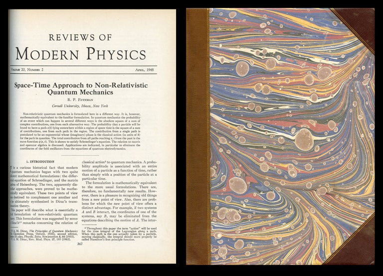Item #1640 Space-Time Approach to Non-Relativistic Quantum Mechanics in Reviews of Modern Physics, Vol. 20, pp. 367 to 387, 1948. Richard Feynman.
