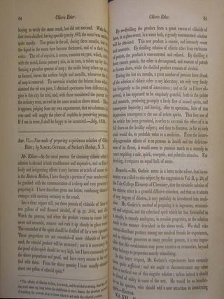 Item #212 New Mode of Preparing a Spirituous Solution of Chloric Ether in American Journal of...