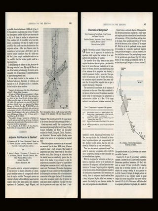 Observation of Antiprotons in Physical Review 100 Issue 3 pp. 947-950, November 1, 1955; WITH Antiproton Star Observed in Emulsion Physical Review 101 pp. 909, January 15, 1956