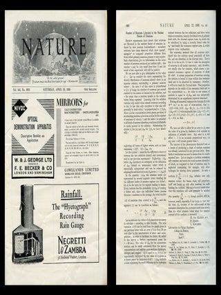 Item #306 Number of neutrons Liberated in the Nuclear Fission of Uranium in Nature 143, no. 3625,...