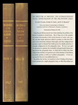 Item #348 The Structure of Proteins: Two Hydrogen-Bonded Helical Configurations of the...