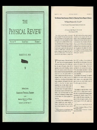 Item #389 The Molecular Beam Resonance Method for Measuring Nuclear Magnetic Moments in Physical...