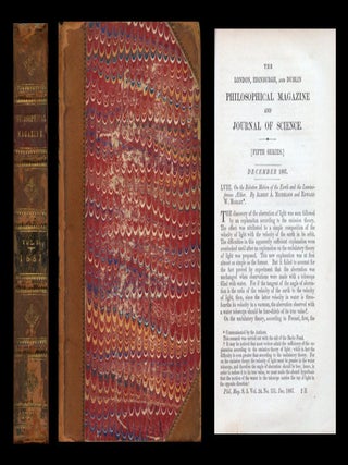 Item #402 On the relative motion of the earth and the luminiferous ether in London, Edinburgh,...