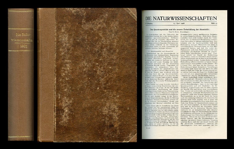 Item #466 Das Quantenpostulat und die neuere Entwicklung der Atomistik in Die Naturwissenschaften, Volume 16, 1928. Niels Bohr.