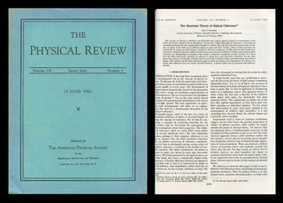 Item #485 Photon Correlations in Physical Review Letters 10, February 1, 1963, pp. 84-86 WITH The...