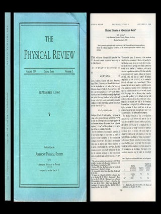 Item #492 Maximal Extension of Schwarzschild Metric in Physical Review 119, No. 5, September...
