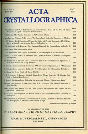 Item #570 The height of the vector rods in the three-dimensional Patterson of haemoglobin in Acta...