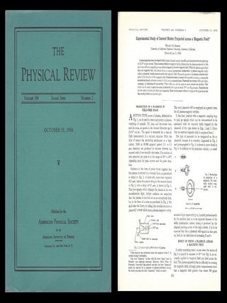Item #611 Experimental Study of Ionized Matter Projected across a Magnetic Field in Physical...