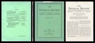 Item #691 Selection Rules for the -Disintegration in Physical Review 49, 15 June 1936, pp....