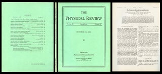 Item #697 The Connection Between Spin and Statistics in Physical Review, Volume 58, Second...