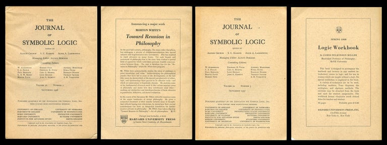 Item #698 Identity, Variables, and Impredicative Definitions in The Journal of Symbolic Logic, Vol. 21, No. 3, Sept. 1956, pp. 225-245 AND Vicious Circle Principle and the Paradoxes in The Journal of Symbolic Logic, Vol. 22, No. 3, Sept. 1957, pp. 245-249. K. Jaakko J. Hintikka.