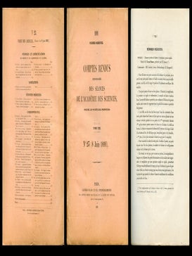 Item #702 Nouveau Système de Balance de Précision a Rapides in Comptes Rendus, Tome CXII, No....