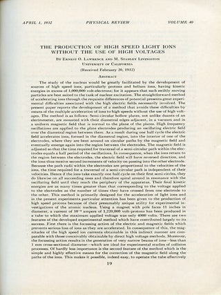 Item #711 Production of High Speed Light Ions Without the Use of High Voltages WITH Hydrogen...