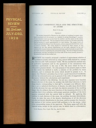 The Self Consistent Field and the Structure of Atoms (Slater) AND The Assignment of Quantum Numbers for Electrons in Molecules I & II Correlation of Molecular and Atomic Electron States (Mulliken), The Physical Review, Volume 32, 1928, pp. 339-348, pp. 186-222, pp. 761-772