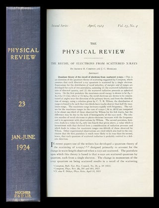 Item #853 The Recoil of Electrons from Scattered X-Rays, in Physical Review 23, 4, 1924, pp....