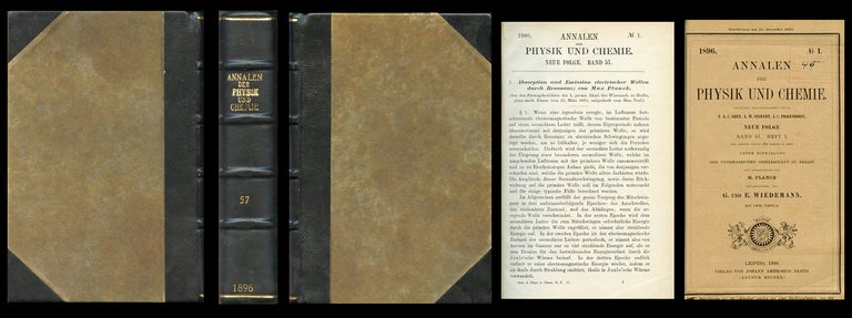 Item #854 Absorption und Emission elektrischer Wellen durch Resonanz in Annalen der Physik und Chemie Vol. 57, 1896, pp. 1-14. Max Planck.