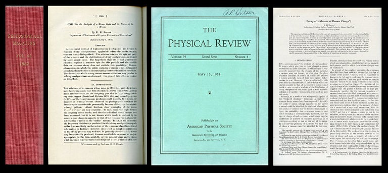 Item #897 On the Analysis of -Meson Data and the Nature of the -Meson in The Philosophical Magazine, Vol. XLIV, 1953, pp. 1068-1080 WITH Decay of Mesons of Known Charge in The Physical Review, 94, 4, May 15, 1954, pp. 1046-1052. Richard Henry, Dick.