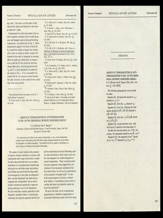 Item #942 Absence of Ferromagnetism or Antiferromagnetism in One- or Two-Dimensional Isotropic...