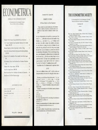 Item #946 Stability in Voting in Econometrica, Vol. 29, No. 1, January 1961, pp. 33-43. Michael...