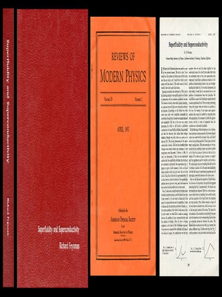 Item #957 Superfluidity and Superconductivity [Feynman’s Only Paper on Superconductivity, pp....