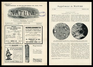 Item #973 Liquid Crystals [Special Supplement] in Nature 133, No. 3360, March 24, 1934. Sir...
